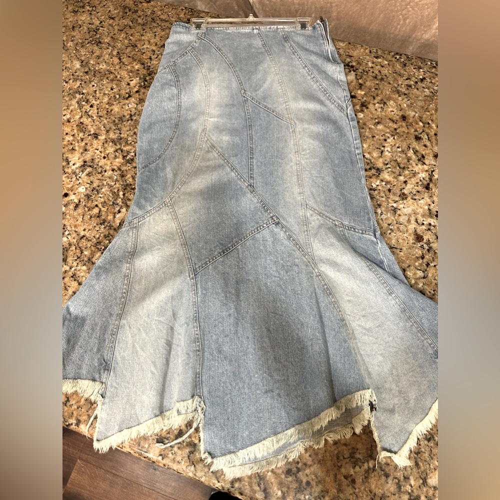 Free people maxi denim skirt